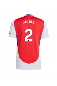 Arsenal William Saliba #2 Jalkapallovaatteet Kotipaita 2024-25 Lyhythihainen